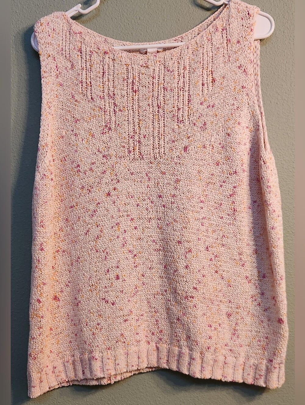 Tribal Jeans Cotten Blend Boatneck Sweater Tank In Colorway "Lilly" -Size L